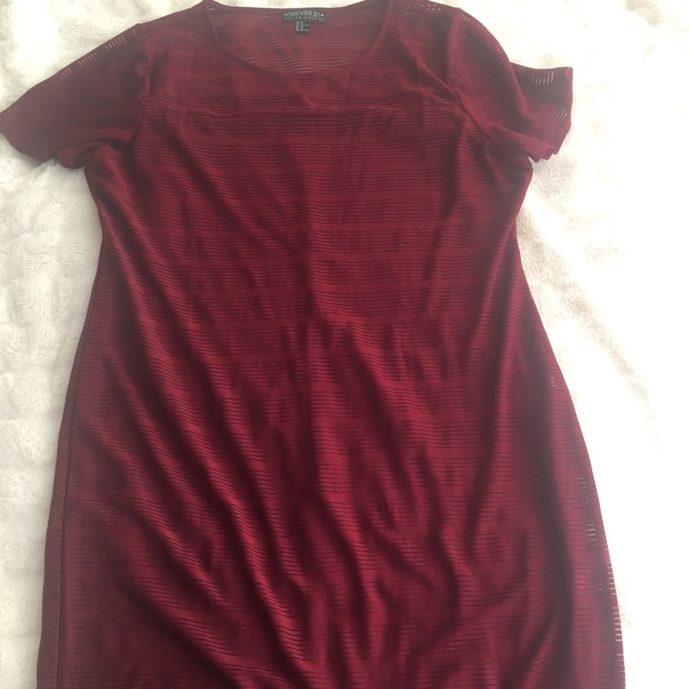 Forever21+ Burgundy dress